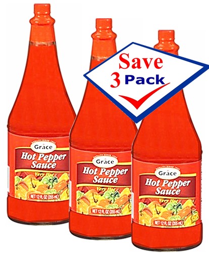 Grace Hot Pepper Sauce 6 oz Pack of 3
